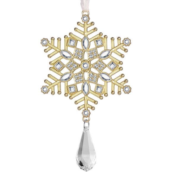 🆕Christmas Tree Ornaments Rhinestone Snowflake Hanging Pendant Charm Decorative - Picture 1 of 7